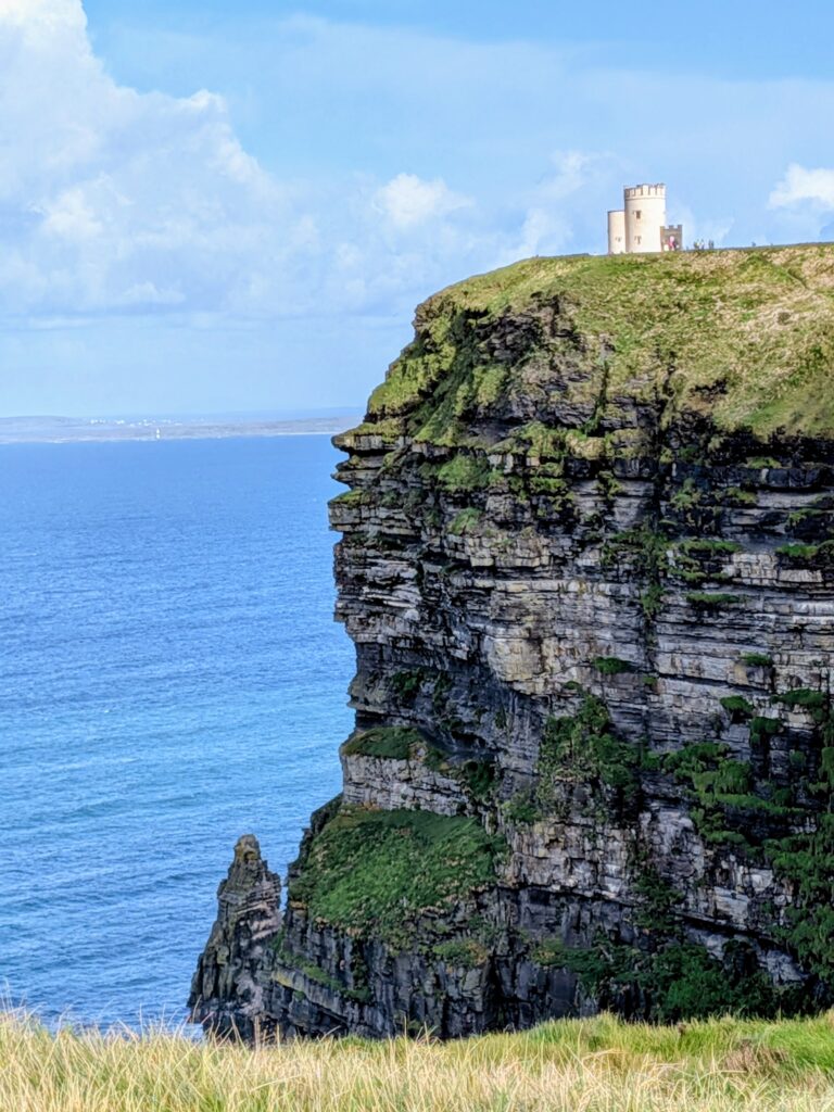 O'Brien's Tower atop the sheer Cliffs of Moher, Ireland.